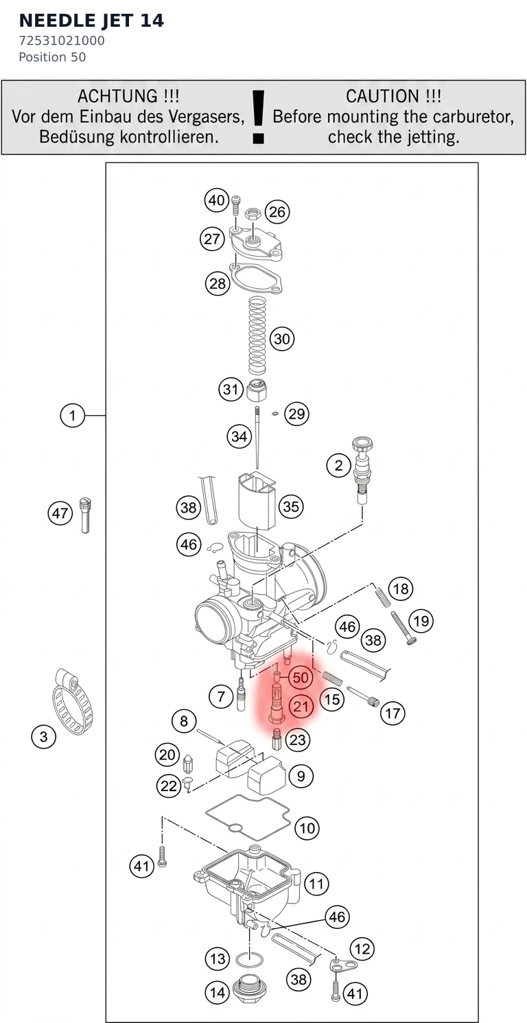 Diagram preview: NEEDLE JET                  14 (72531021000)