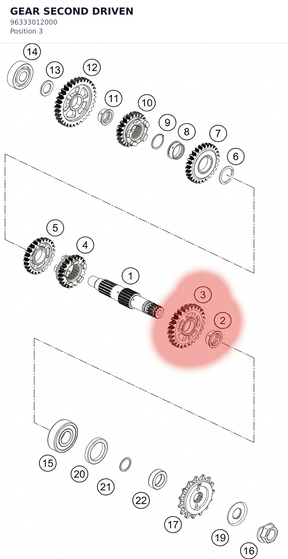 Diagram preview: GEAR SECOND DRIVEN (96333012000)