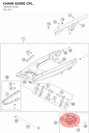 Diagram preview: CHAIN GUIDE CPL. (78004070100)