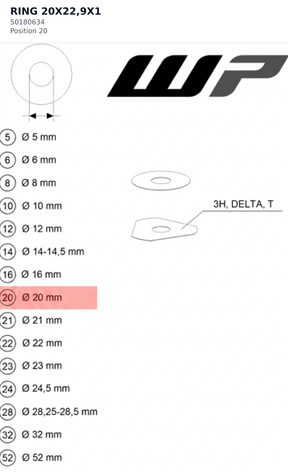 Diagram preview: RING 20X22,9X1 (50180634)