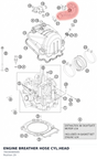 Diagram preview: ENGINE BREATHER HOSE  CYL.HEAD (76030084000)
