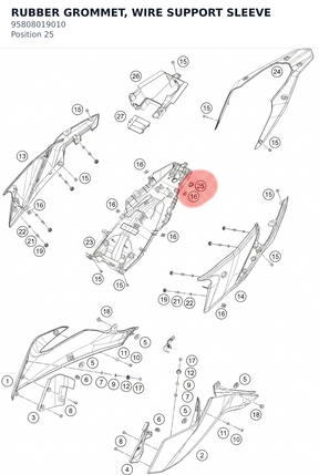 Diagram preview: RUBBER GROMMET, WIRE SUPPORT SLEEVE (95808019010)