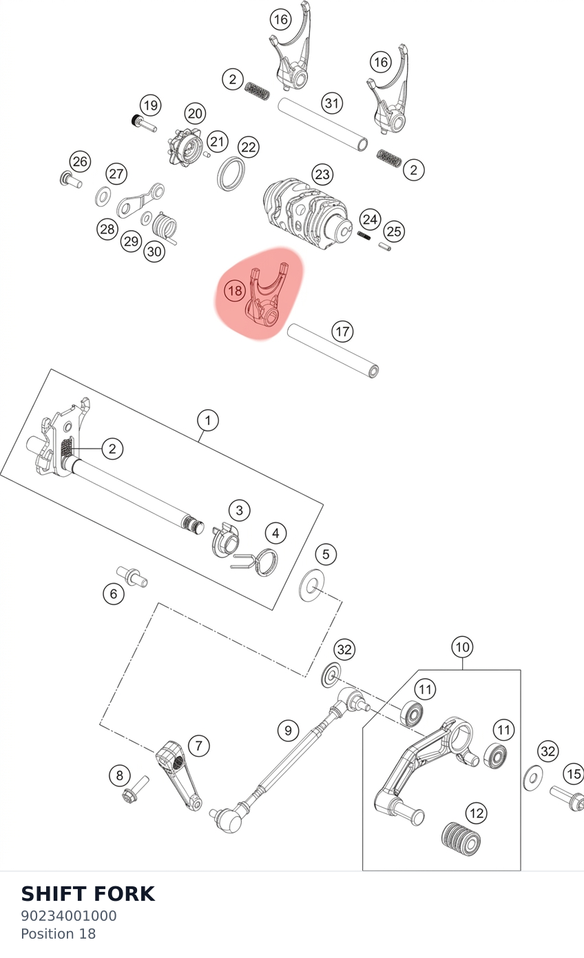 Diagram preview: SHIFT FORK (90234001000)