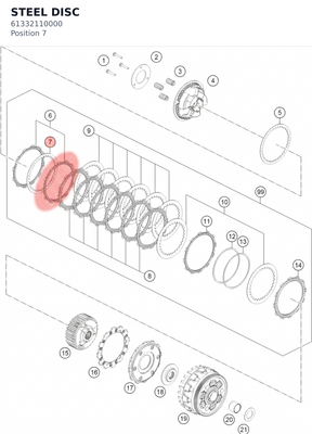 Diagram preview: STEEL DISC (61332110000)