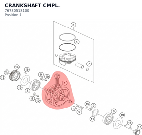 Diagram preview: CRANKSHAFT CMPL. (76730518100)