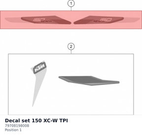 Diagram preview: Decal set 150 XC-W TPI (79708198008)