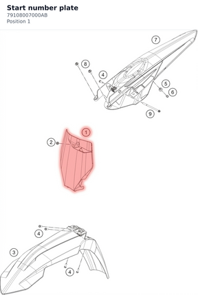 Diagram preview: Start number plate (79108007000AB)