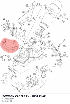 Diagram preview: BOWDEN CABELS EXHAUST FLAP (61441071000)