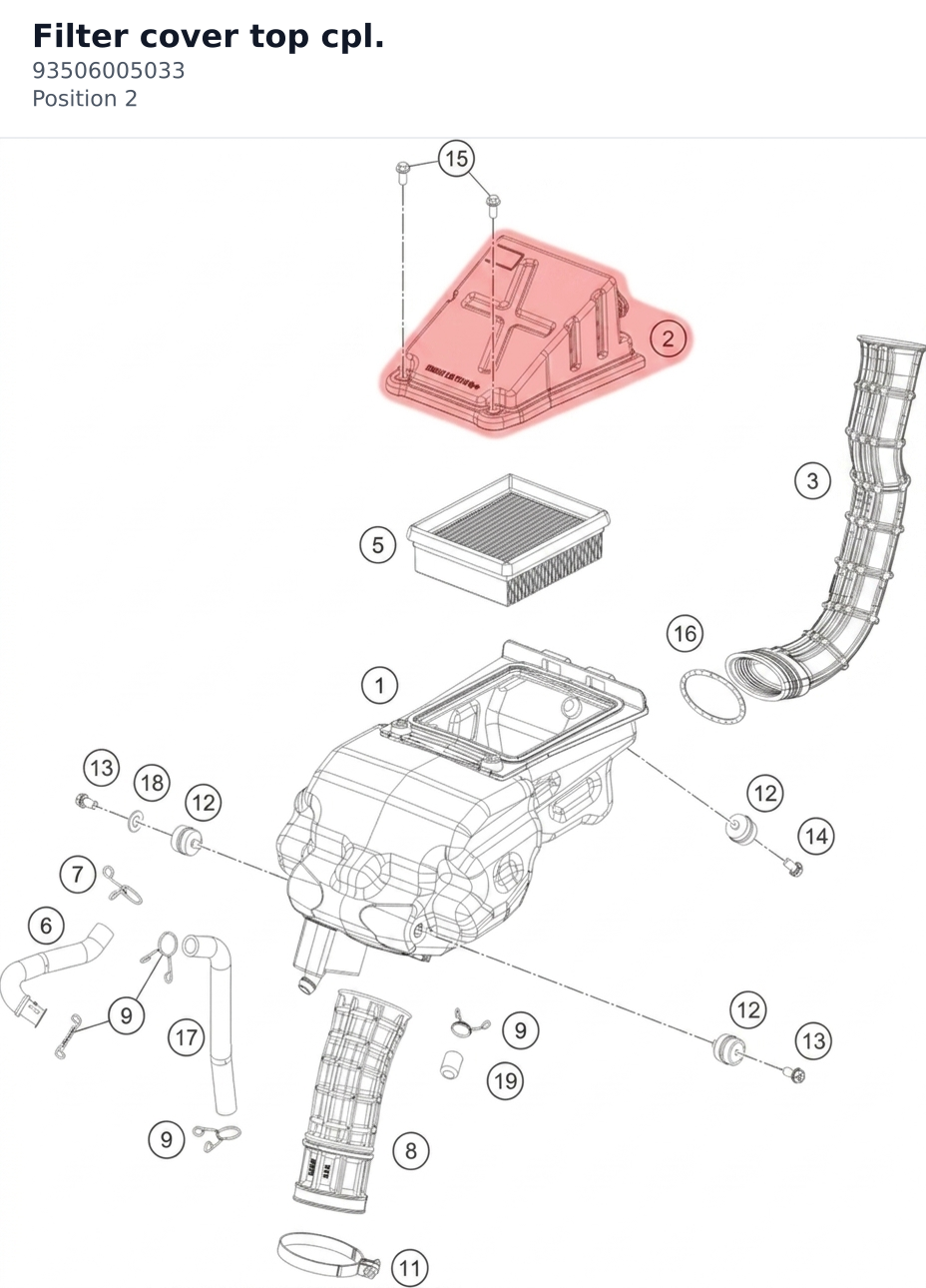 Diagram preview: Filter cover top cpl. (93506005033)