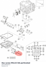 Diagram preview: Hex screw M5x15 ISA perforated (A65338005015)
