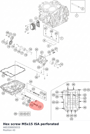 Diagram preview: Hex screw M5x15 ISA perforated (A65338005015)