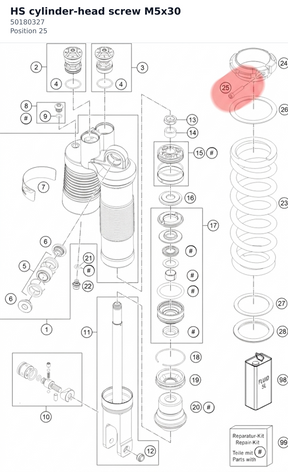 Diagram preview: HS cylinder-head screw M5x30 (50180327)