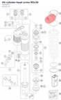 Diagram preview: HS cylinder-head screw M5x30 (50180327)