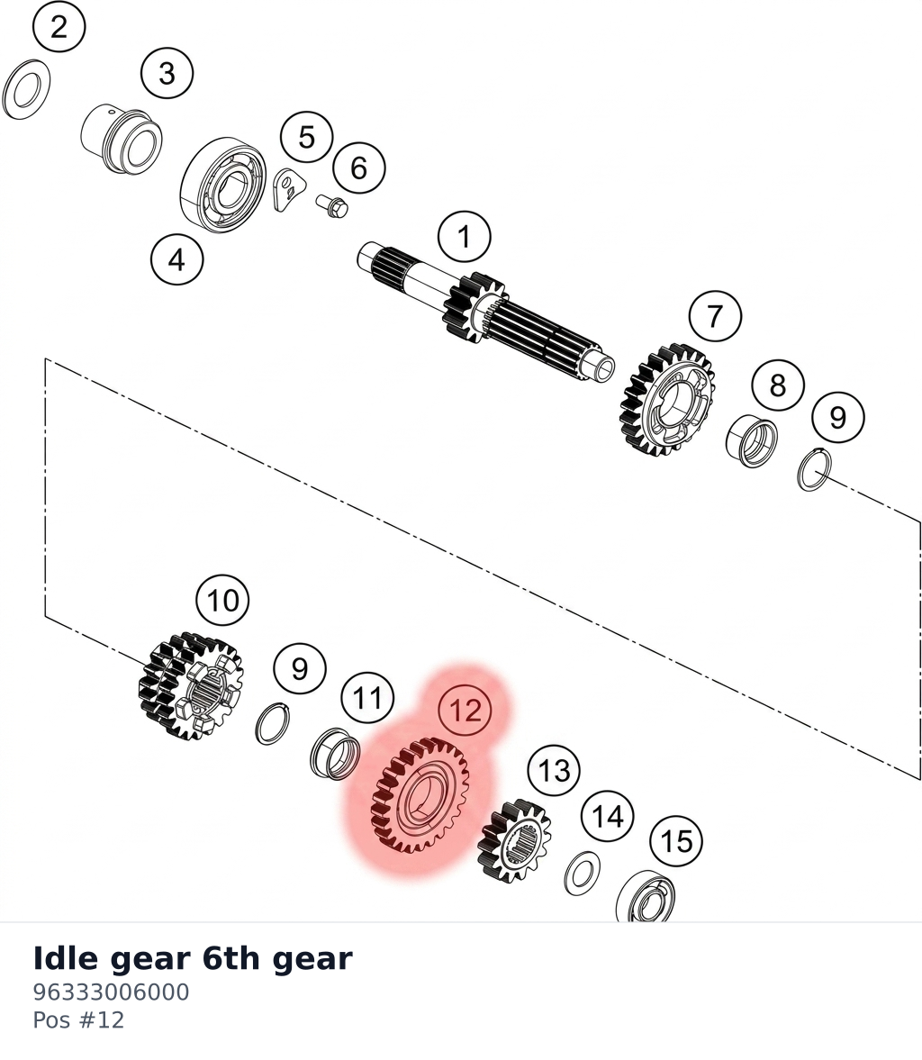 Diagram preview: Idle gear 6th gear (96333006000)