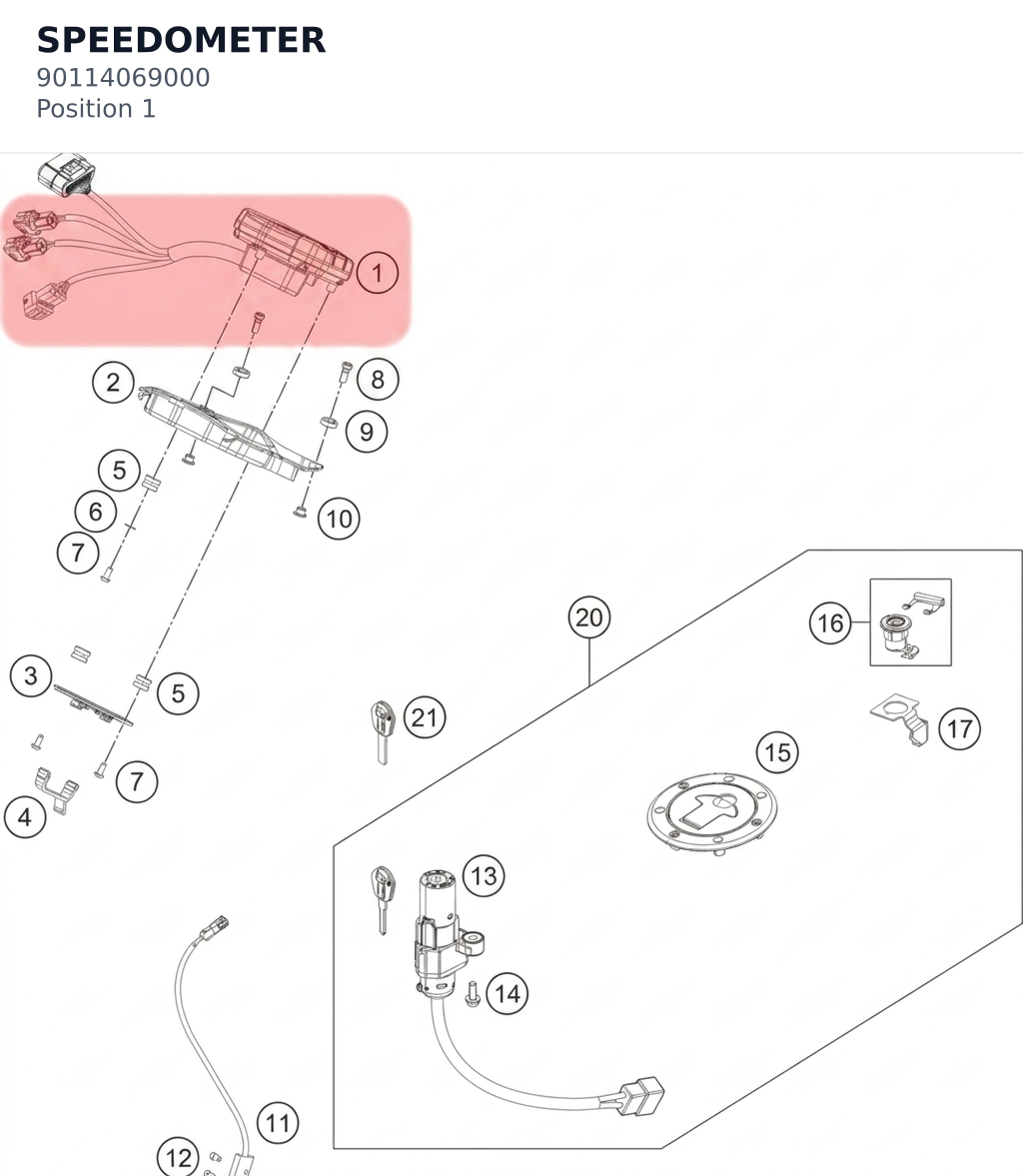 Diagram preview: SPEEDOMETER (90114069000)