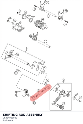 Diagram preview: SHIFTING ROD ASSEMBLY (96334036033)