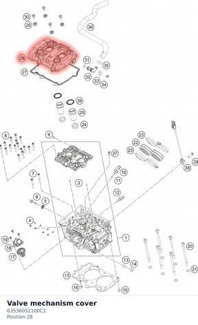 Diagram preview: Valve mechanism cover (63536052100C1)