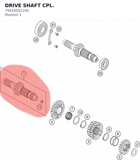 Diagram preview: DRIVE SHAFT CPL. (79433001100)
