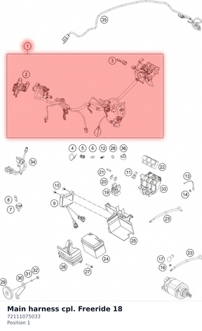 Diagram preview: Main harness cpl. Freeride 18 (72111075033)