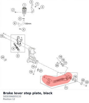 Diagram preview: Brake lever step plate, black (5830306005133)