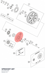 Diagram preview: SPROCKET 46T (91210051046)