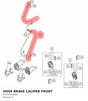 Diagram preview: HOSE BRAKE CALIPER FRONT (60342004000)