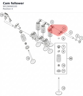 Diagram preview: Cam follower (90136060100)