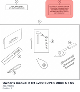 Diagram preview: Owner's manual KTM 1290 SUPER DUKE GT US (3213930EN)