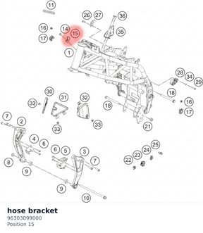 Diagram preview: hose bracket (96303099000)