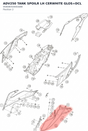 Diagram preview: ADV250 TANK SPOILR LH CERWHITE GLOS+DCL (95808050000ABB)