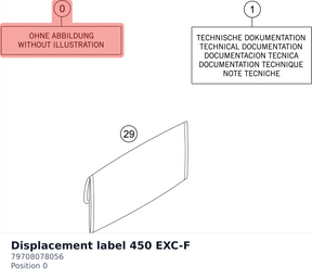 Diagram preview: Displacement label 450 EXC-F (79708078056)