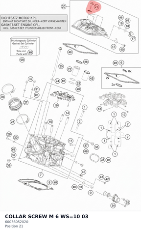 Diagram preview: COLLAR SCREW M 6 WS=10 03 (60036052020)