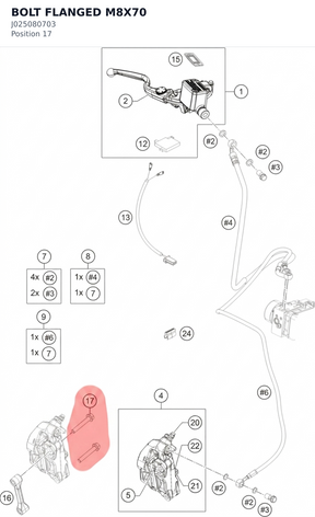 Diagram preview: BOLT FLANGED M8X70 (J025080703)