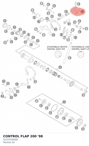 Diagram preview: CONTROL FLAP 200           '98 (52337020000)