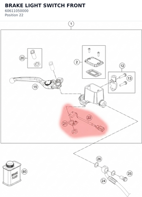 Diagram preview: BRAKE LIGHT SWITCH FRONT (60611050000)
