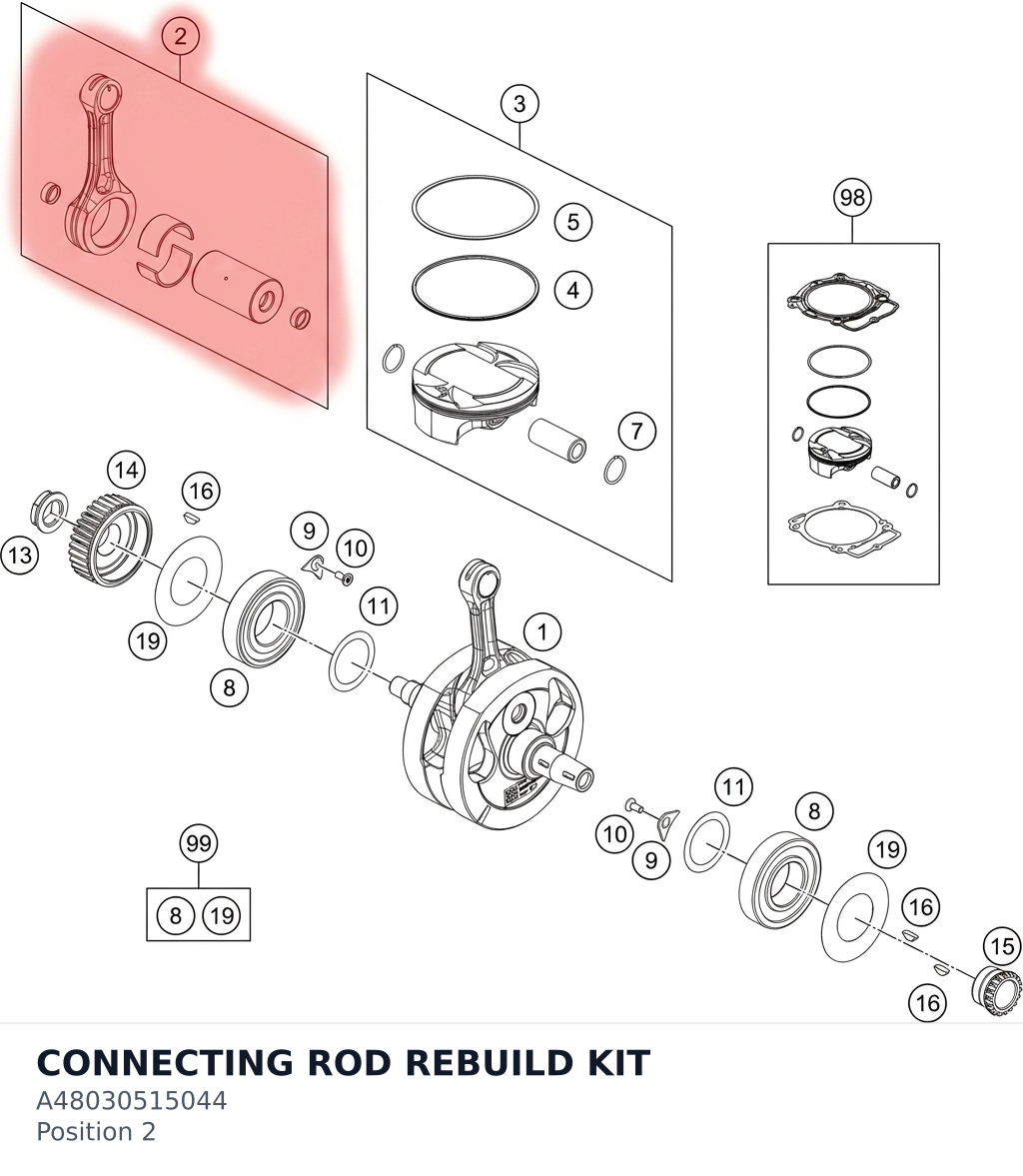 Diagram preview: CONNECTING ROD REBUILD KIT (A48030515044)