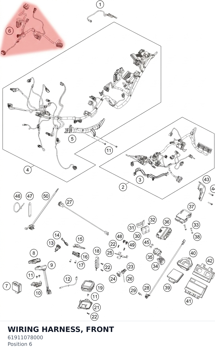 Diagram preview: WIRING HARNESS, FRONT (61911078000)
