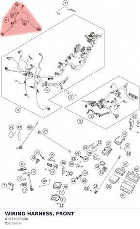 Diagram preview: WIRING HARNESS, FRONT (61911078000)