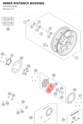 Diagram preview: INNER DISTANCE BUSHING (76010014000)