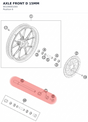 Diagram preview: AXLE FRONT D 15MM (90109081000)