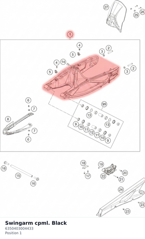 Diagram preview: Swingarm cpml. Black (6350403004433)
