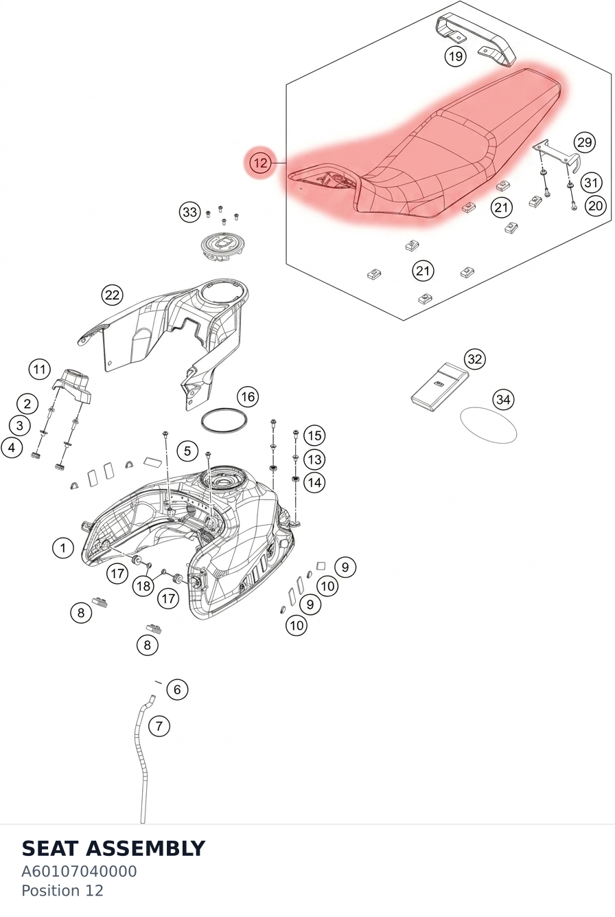 Diagram preview: SEAT ASSEMBLY (A60107040000)