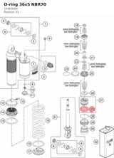Diagram preview: O-ring 36x5 NBR70 (14460004)