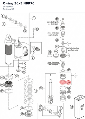 Diagram preview: O-ring 36x5 NBR70 (14460004)