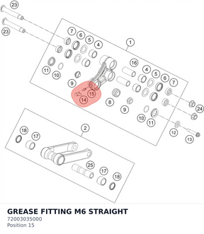 Diagram preview: GREASE FITTING M6 STRAIGHT (72003035000)