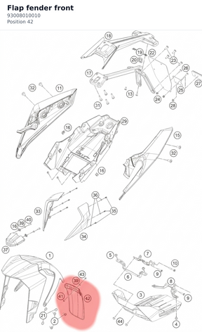 Diagram preview: Flap fender front (93008010010)