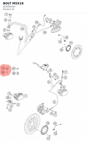 Diagram preview: BOLT M5X18 (J025050183)