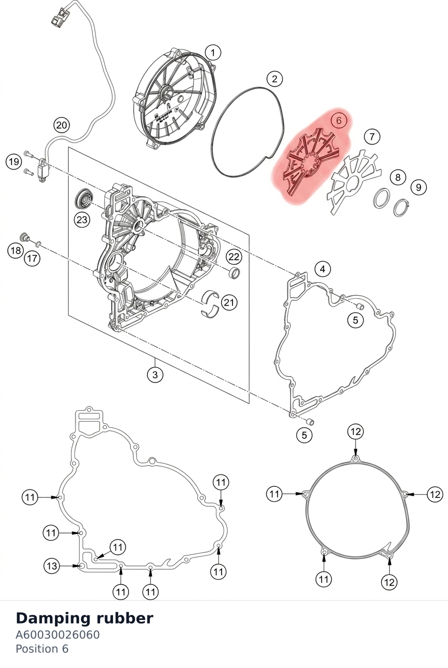 Diagram preview: Damping rubber (A60030026060)