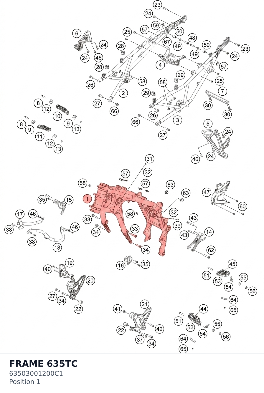 Diagram preview: FRAME 635TC (63503001200C1)