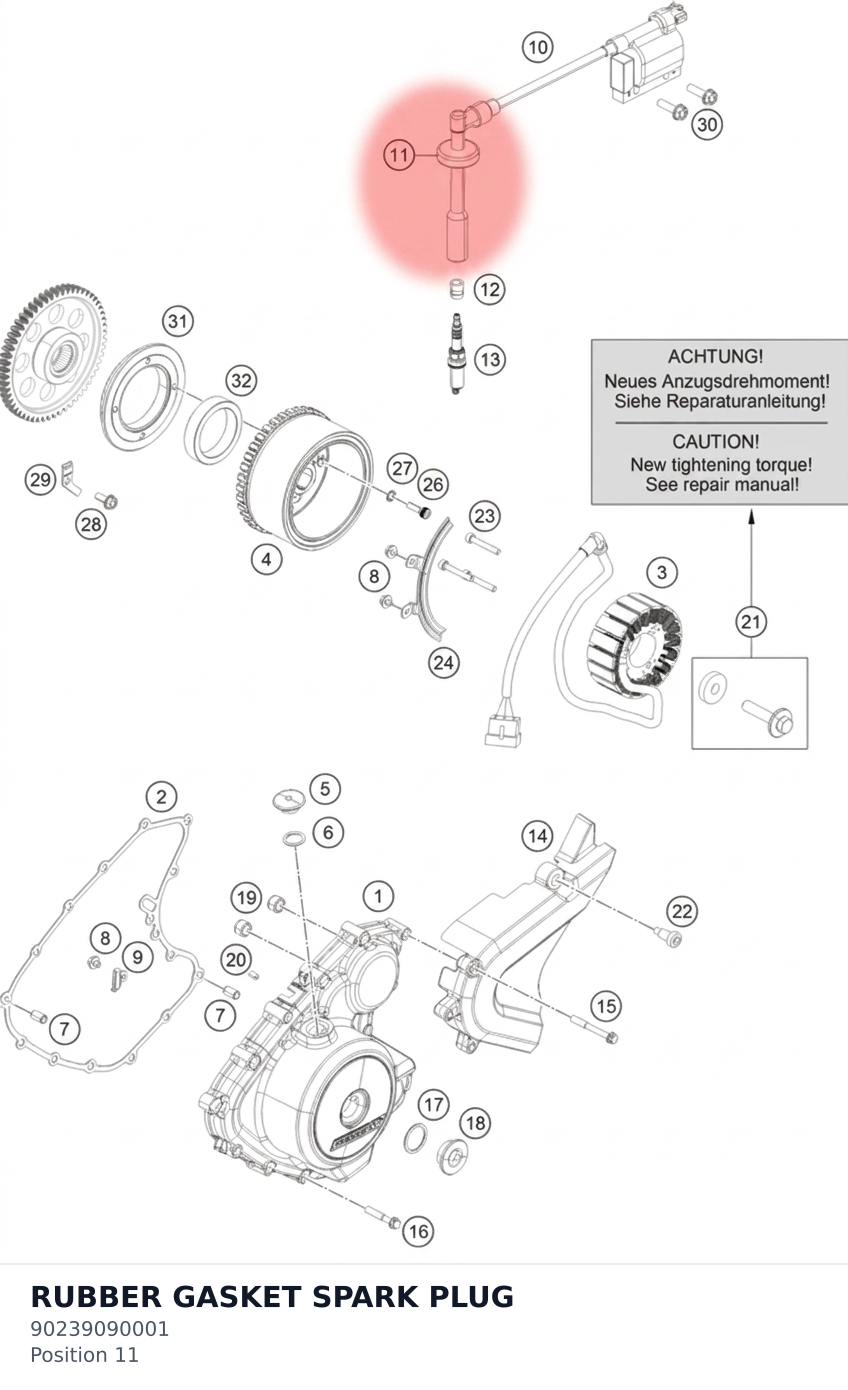 Diagram preview: RUBBER GASKET SPARK PLUG (90239090001)